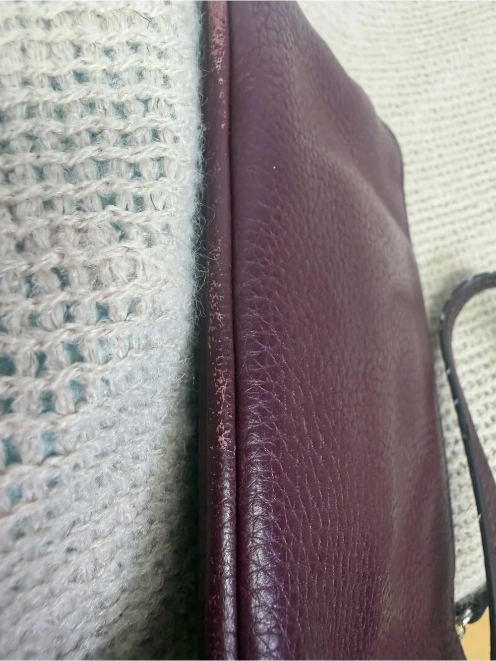 Michael Kors Burgundy soft pebbled Leather Wristlet Clutch 4 card slots inside